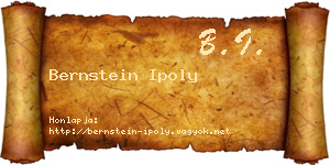 Bernstein Ipoly névjegykártya